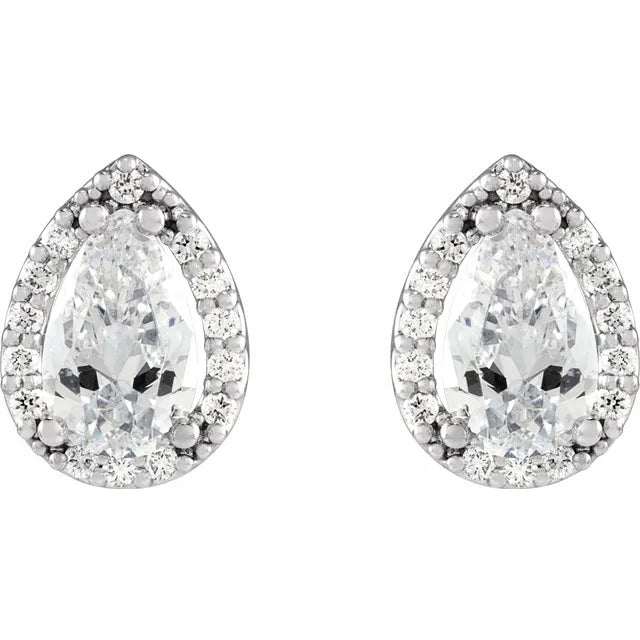 Natural Diamond Halo-Style Earrings