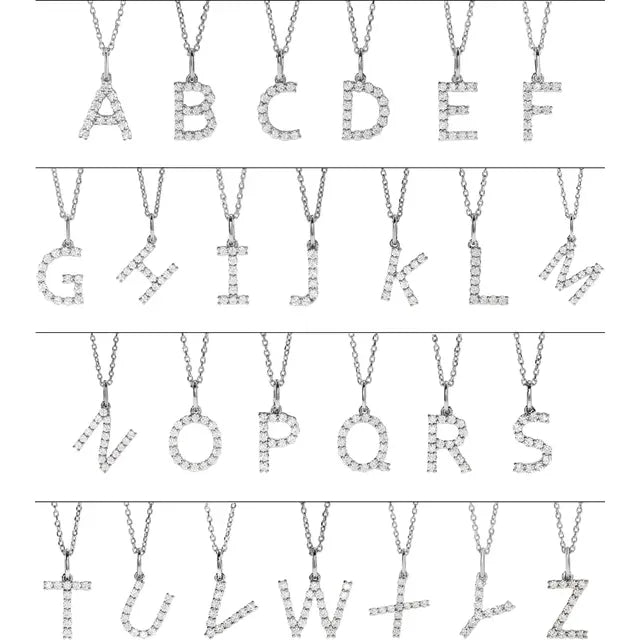 Lab-Gown Diamond Initial Necklace