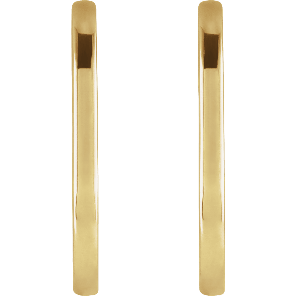 Elongated Gold Oval Hoop Earrings