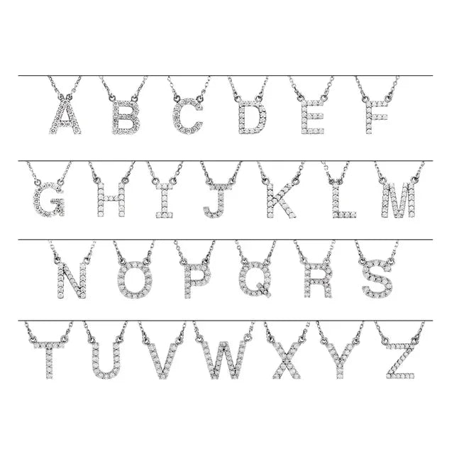 Natural Diamond Initial Necklace