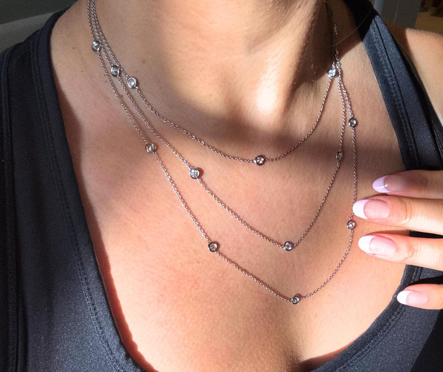 Three-Row Diamond Necklace