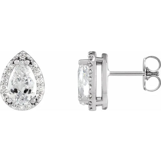 Natural Diamond Halo-Style Earrings