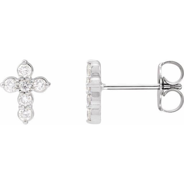 Natural Diamond Cross Earrings