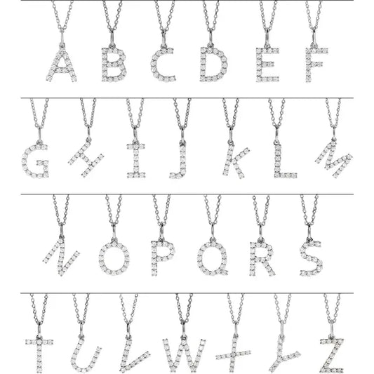 Lab-Gown Diamond Initial Necklace
