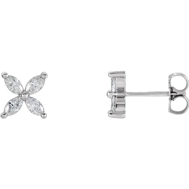 Natural Diamond Cluster Earrings