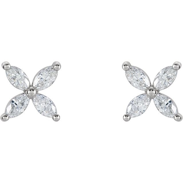Natural Diamond Cluster Earrings