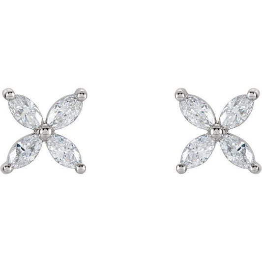 Natural Diamond Cluster Earrings