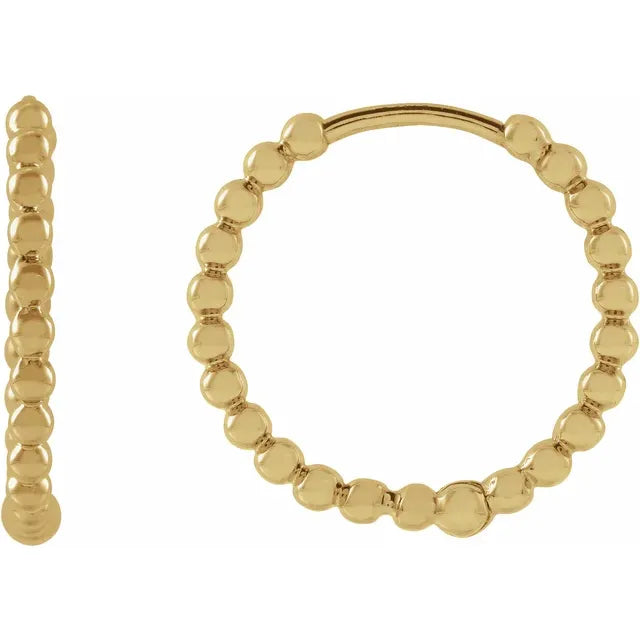 Beaded Gold Hoop Earrings
