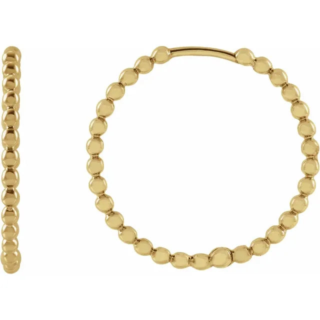 Beaded Gold Hoop Earrings