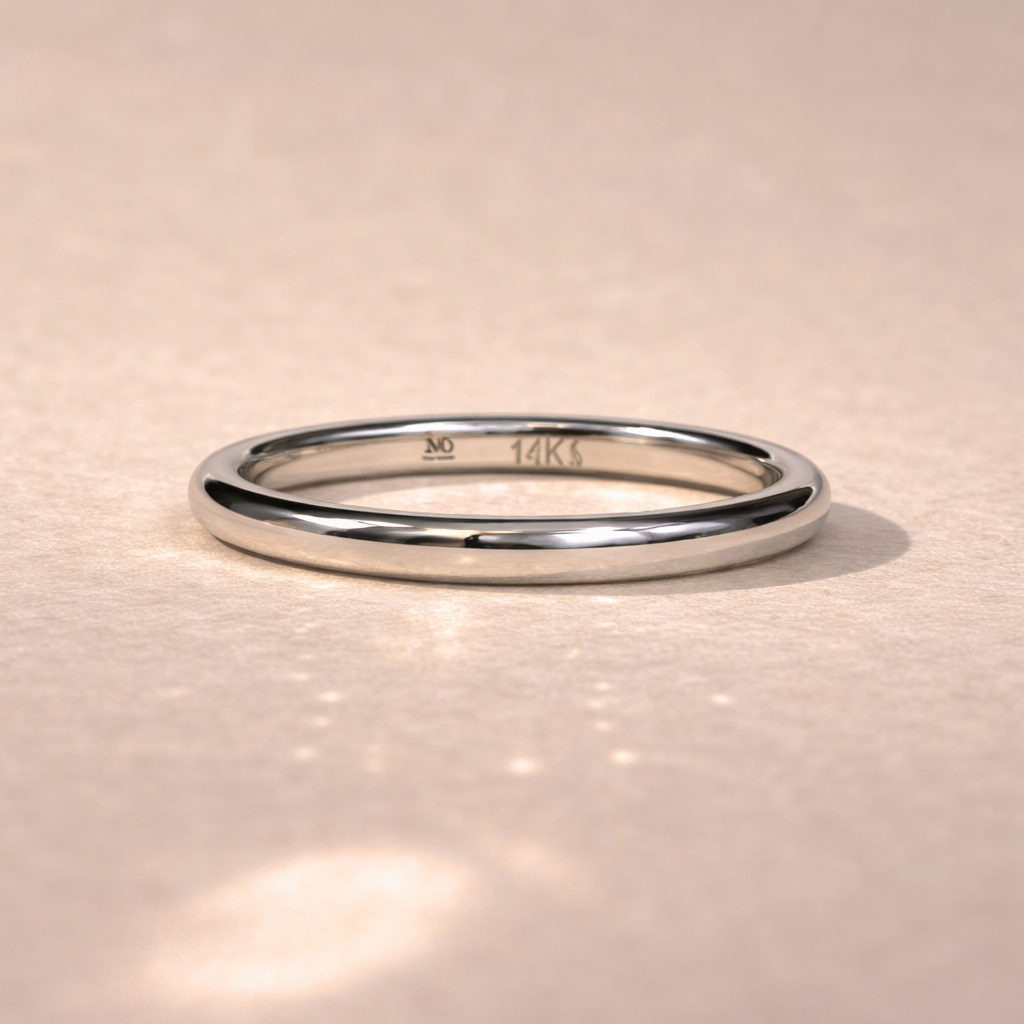 14K Custom White Gold Band
