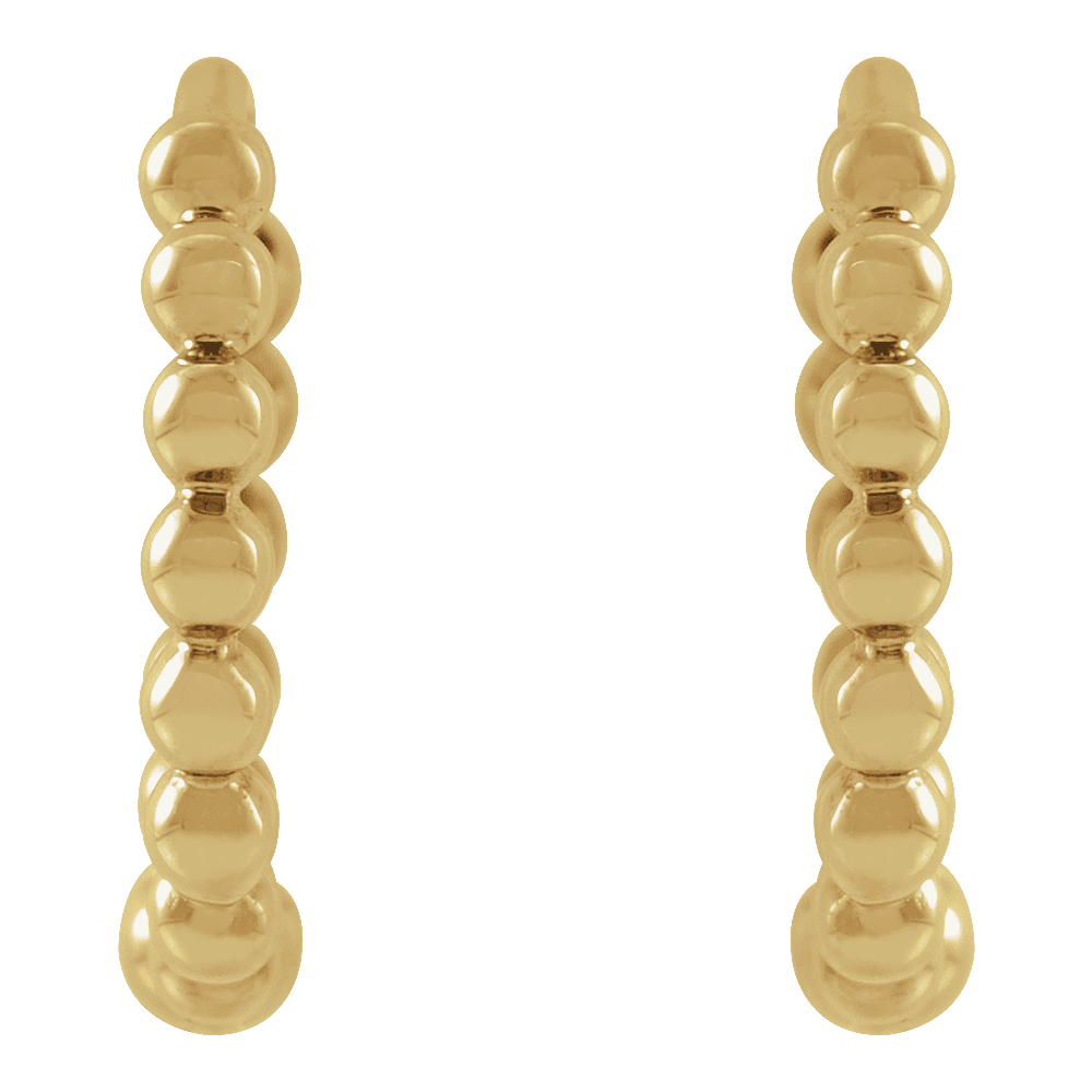 Beaded Gold Hoop Earrings
