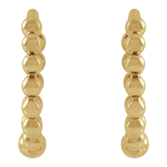 Beaded Gold Hoop Earrings