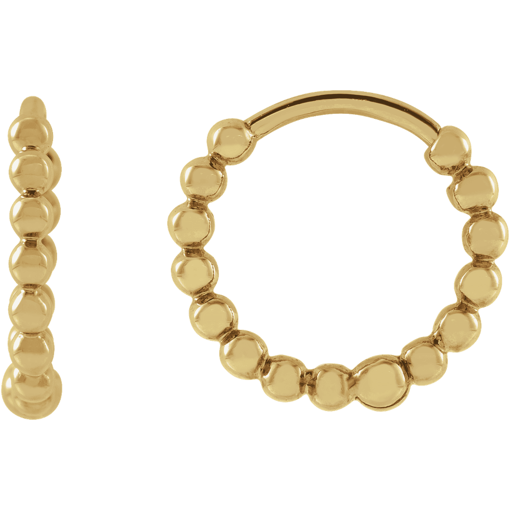 Beaded Gold Hoop Earrings