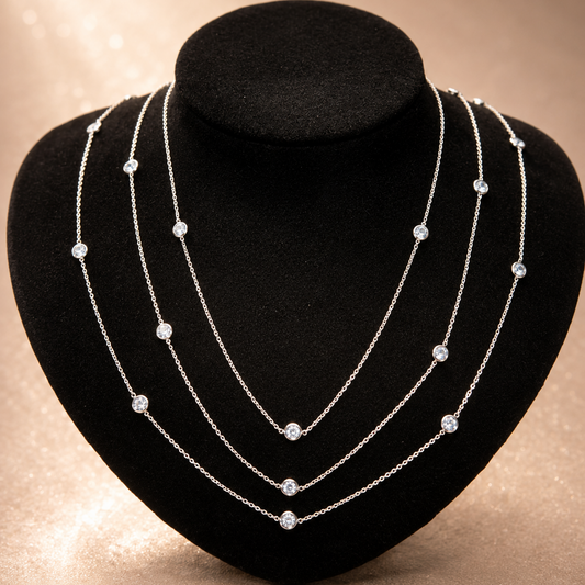 Three-Row Diamond Necklace
