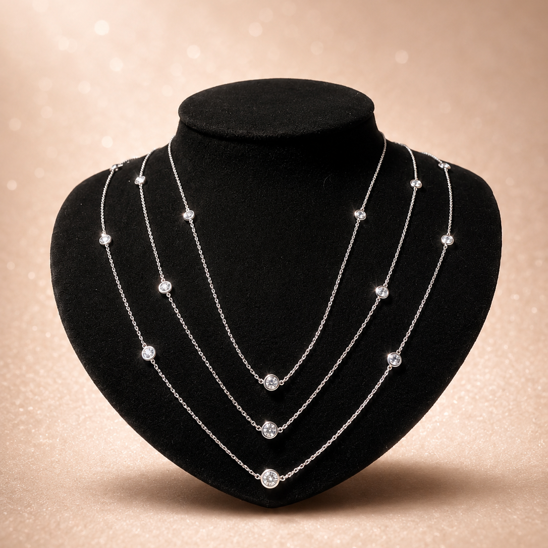 Three-Row Diamond Necklace
