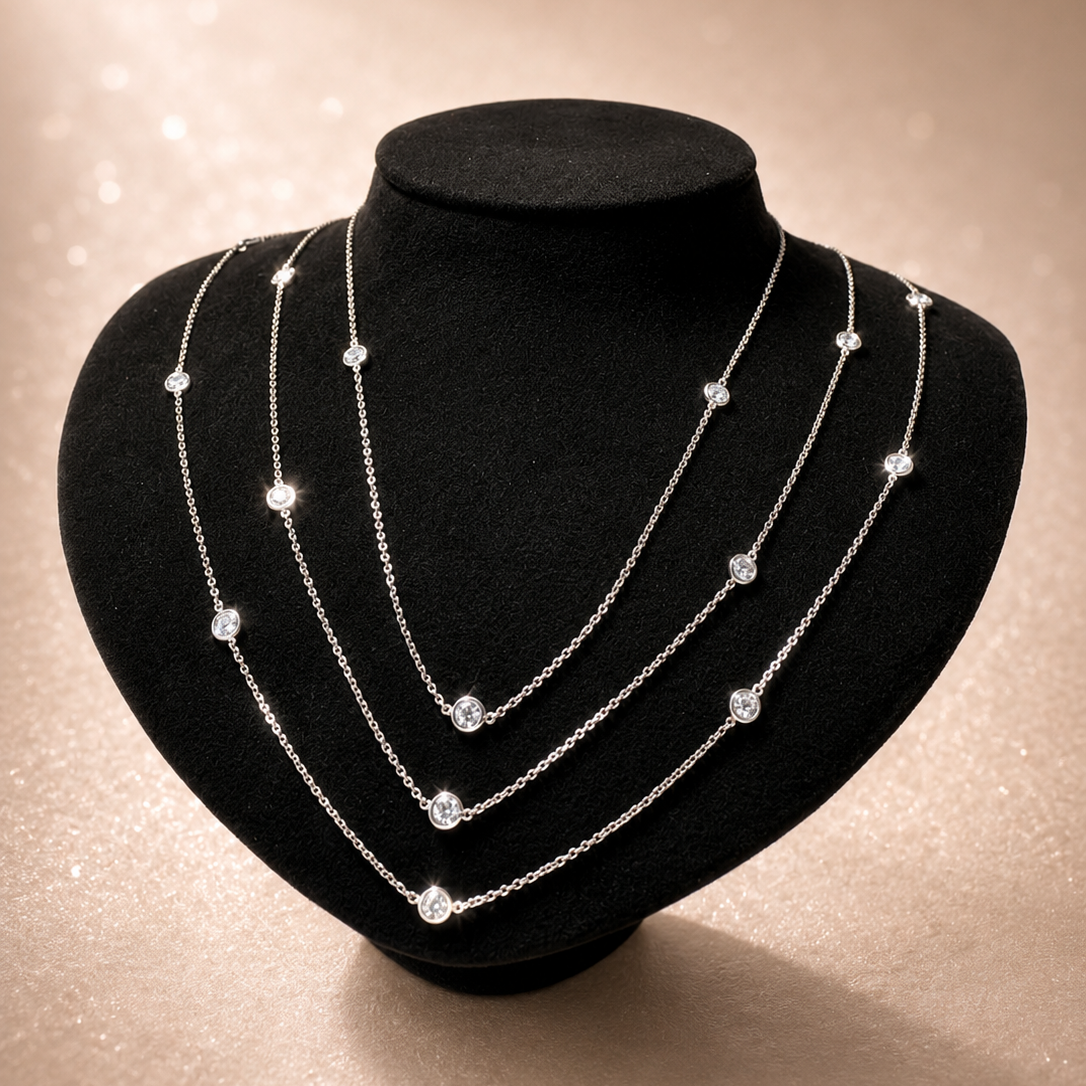 Three-Row Diamond Necklace