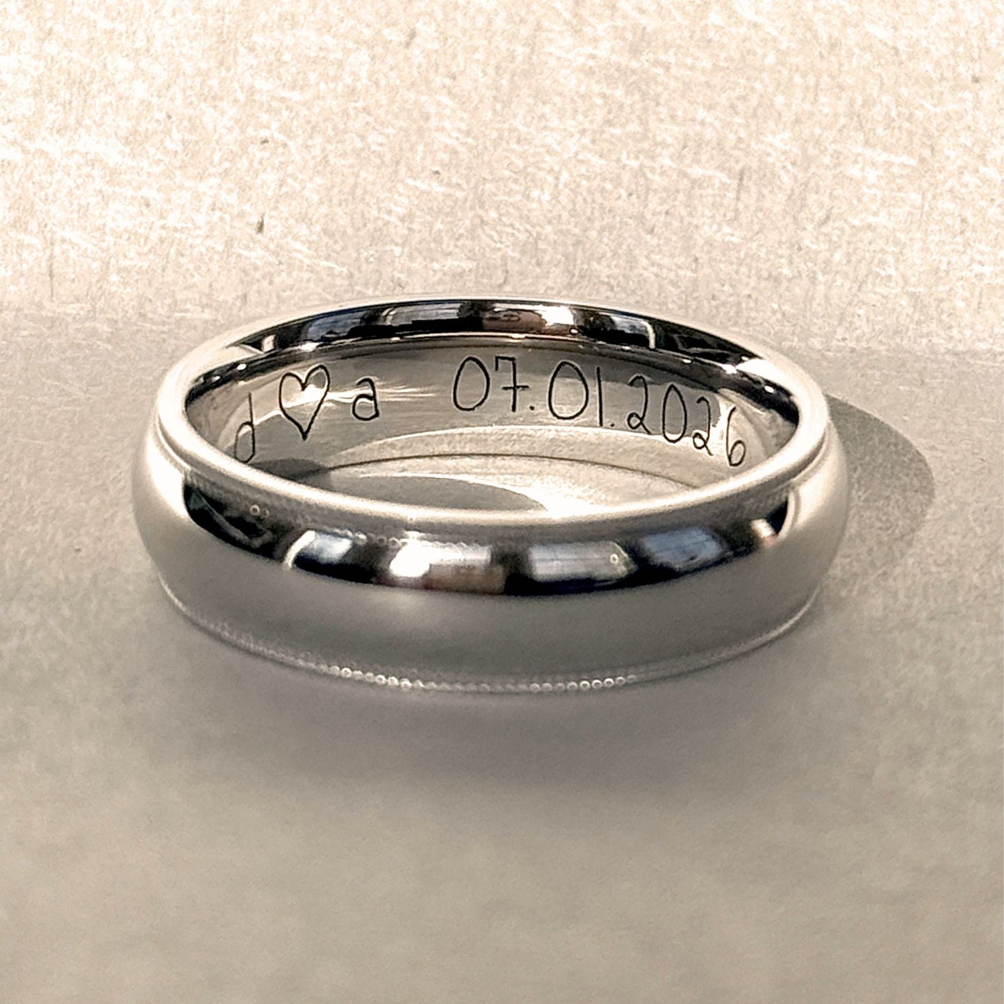 18K White Gold 6mm Man's Band